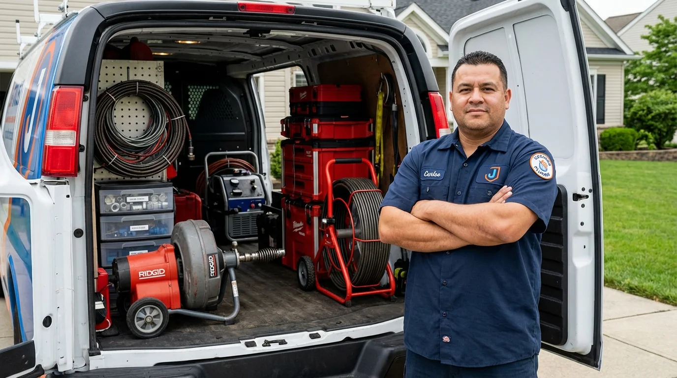 Professional drain cleaning equipment and Johns Plumbing LLC plumber in Sonora