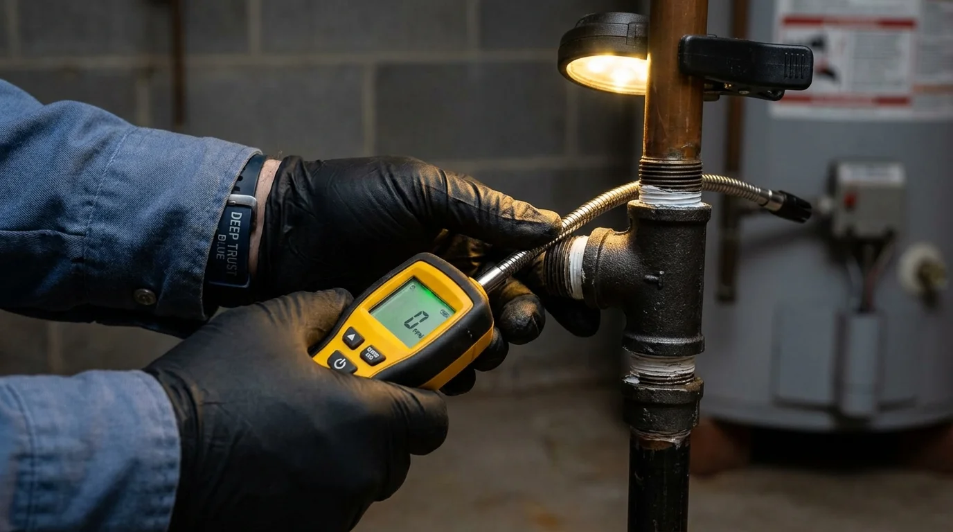 Gas leak detection with electronic sniffer by Johns Plumbing LLC in Sonora