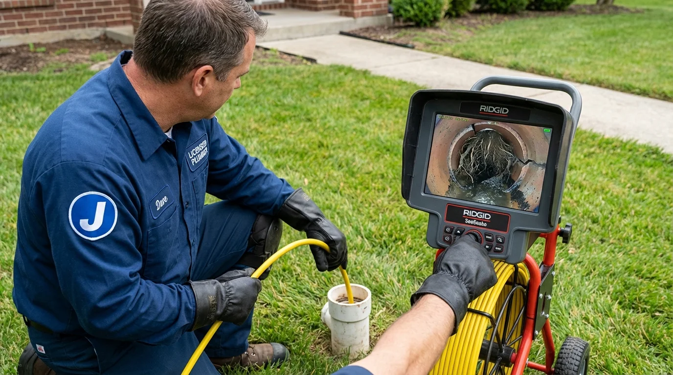 Sewer camera inspection being performed by Johns Plumbing LLC in Sonora